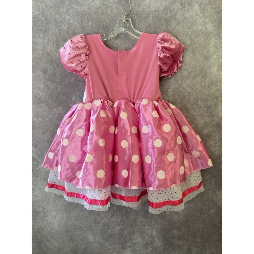 Disney Minnie Mouse Costume Dress 18-24M Pink Polka Dot Tulle Toddler Girls